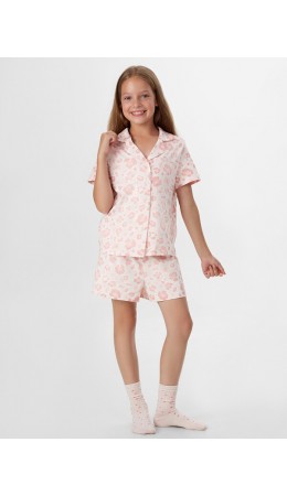 Комплект розовый леопард