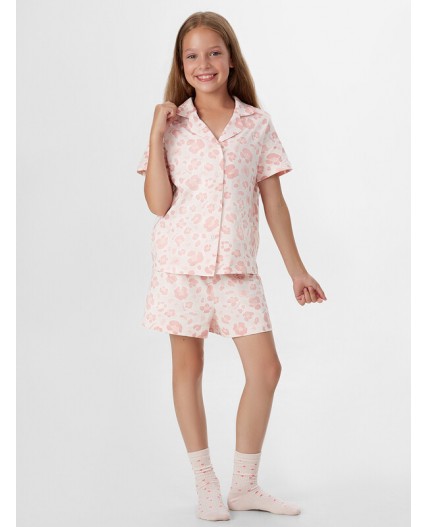 Комплект розовый леопард