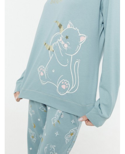 Комплект сланец +котики со звездами