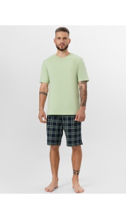 Комплект св.зеленый +клетка на черном