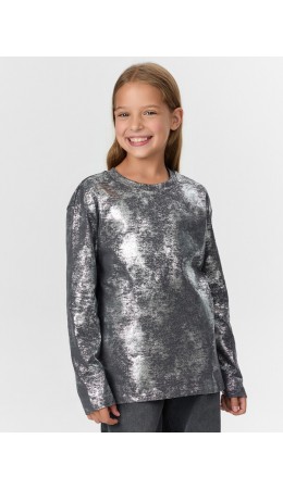 Лонгслив графит +т.серебристое напыление