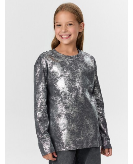 Лонгслив графит +т.серебристое напыление