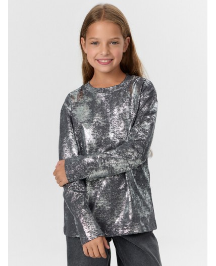 Лонгслив графит +т.серебристое напыление