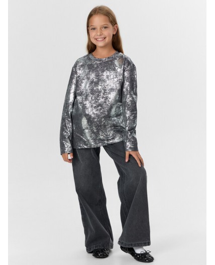 Лонгслив графит +т.серебристое напыление