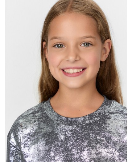 Лонгслив графит +т.серебристое напыление