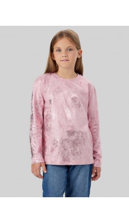 Лонгслив нежно -розовый +розовое напыление