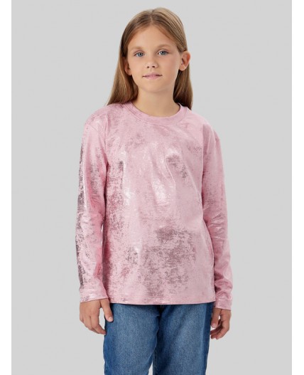 Лонгслив нежно -розовый +розовое напыление
