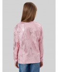 Лонгслив нежно -розовый +розовое напыление
