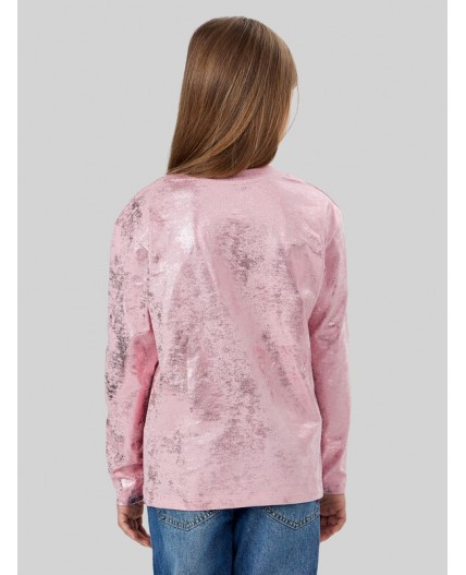 Лонгслив нежно -розовый +розовое напыление