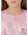 Лонгслив нежно -розовый +розовое напыление