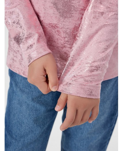 Лонгслив нежно -розовый +розовое напыление