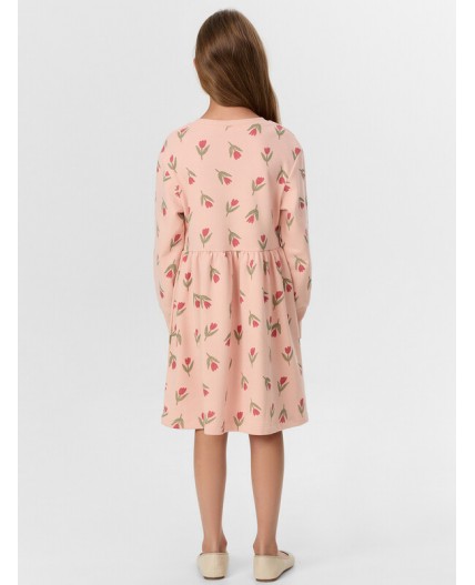 Платье тюльпаны на розовом