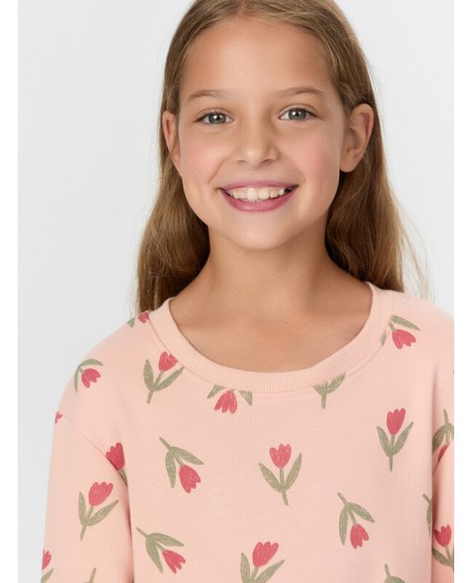 Платье тюльпаны на розовом