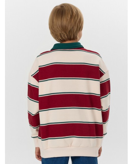 Свитшот молочно -красная полоска