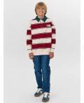 Свитшот молочно -красная полоска