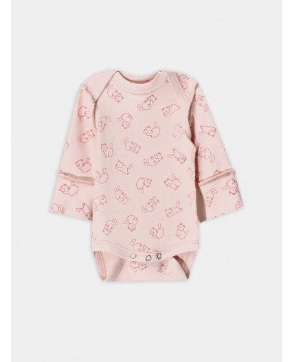 Боди котики на розовом +альпаки на сером