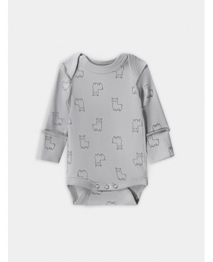 Боди котики на розовом +альпаки на сером