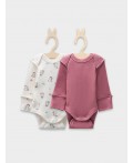 Боди зайчики на зв.белом +дымчатая роза