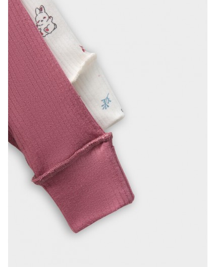 Боди зайчики на зв.белом +дымчатая роза