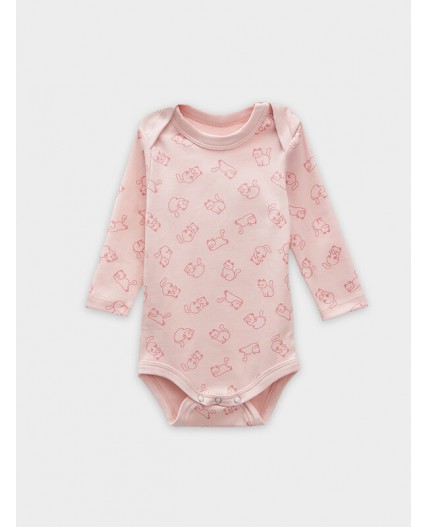 Боди котики на розовом +розово -корич. +серый