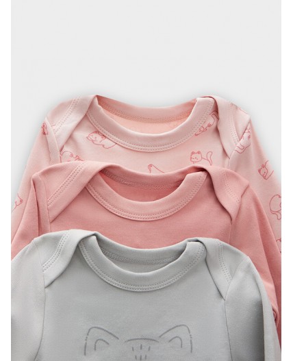 Боди котики на розовом +розово -корич. +серый