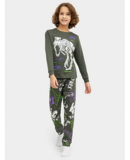 Комплект домашний т.хаки +скелеты на т.хаки