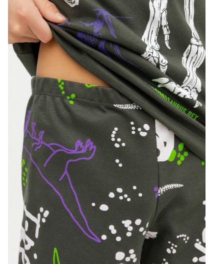 Комплект домашний т.хаки +скелеты на т.хаки