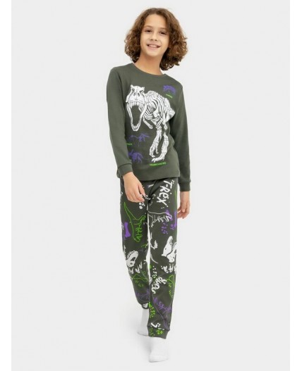 Комплект домашний т.хаки +скелеты на т.хаки