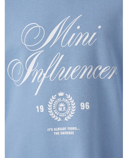 Платье пыльно -голубой +печать