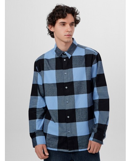 Рубашка голубая клетка