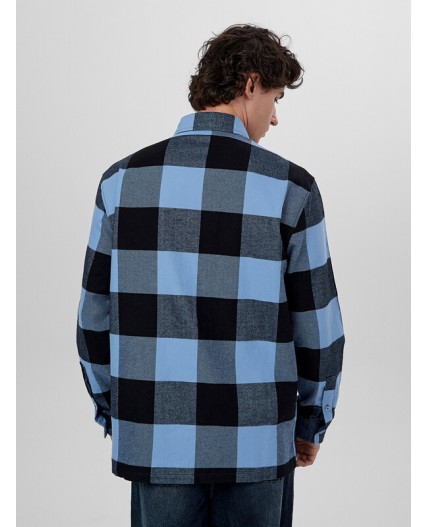 Рубашка голубая клетка