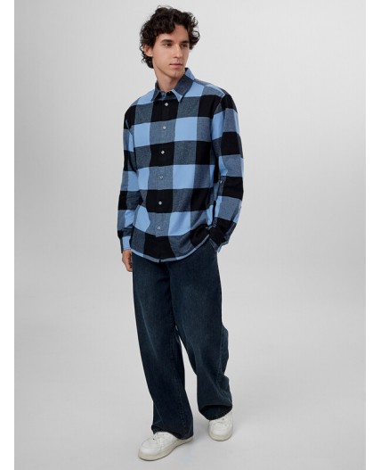 Рубашка голубая клетка