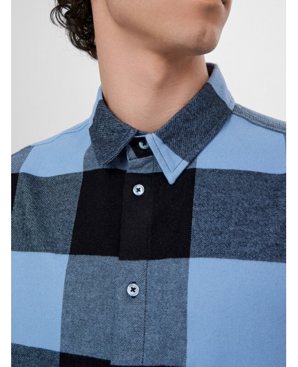 Рубашка голубая клетка