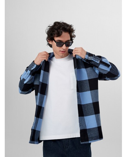 Рубашка голубая клетка