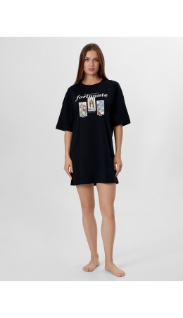 Туника черный +печать6