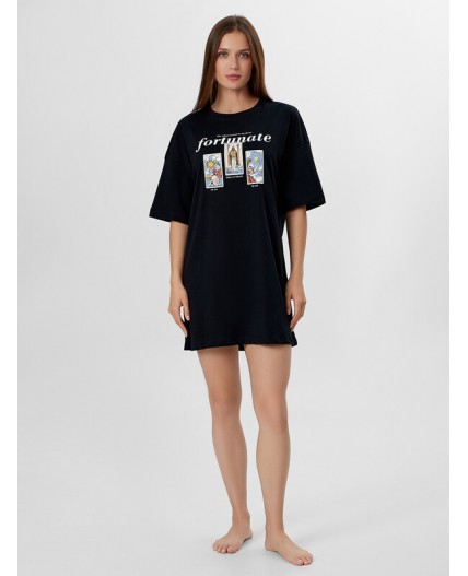 Туника черный +печать6