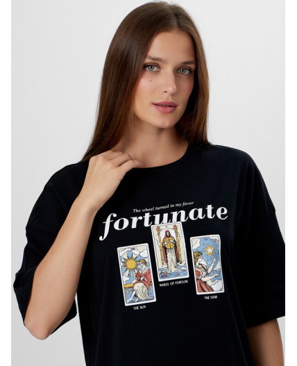 Туника черный +печать6