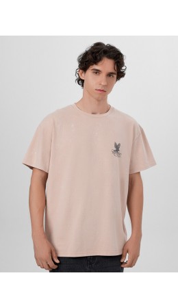 Футболка бежевый +печать