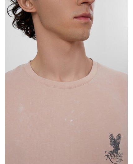 Футболка бежевый +печать