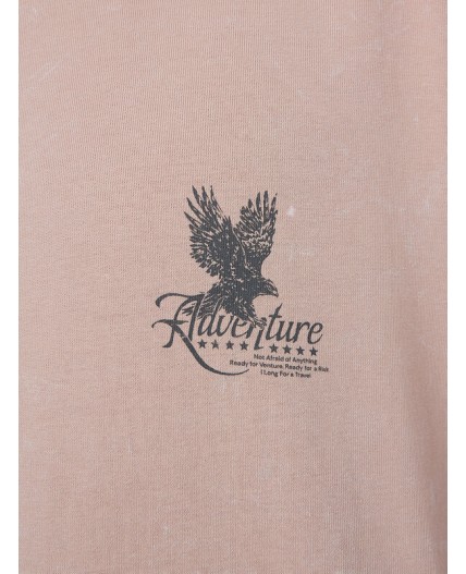 Футболка бежевый +печать