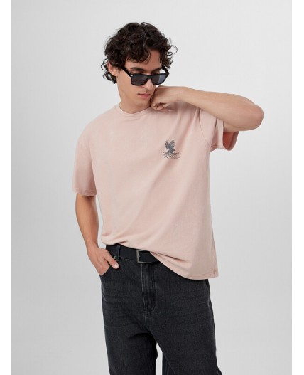 Футболка бежевый +печать