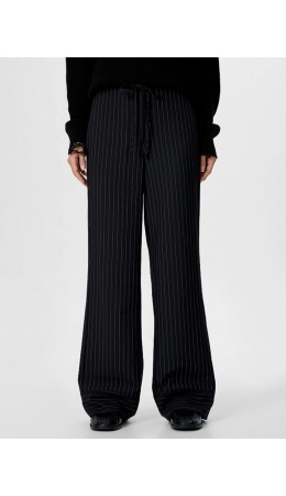 Брюки черно -розовая полоска