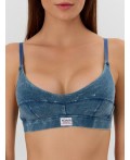 Бюстье индиго acid wash