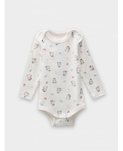 Боди зайчики на зв.белом +дымчатая роза