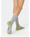 Носки серый меланж /салатовый