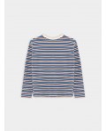 Лонгслив графит +молочно -шалфейная полоска