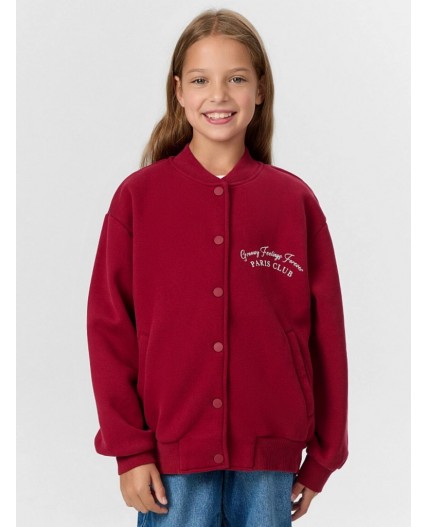 Бомбер вишневый +печать