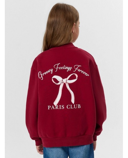 Бомбер вишневый +печать