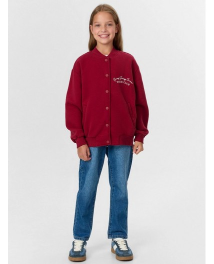 Бомбер вишневый +печать