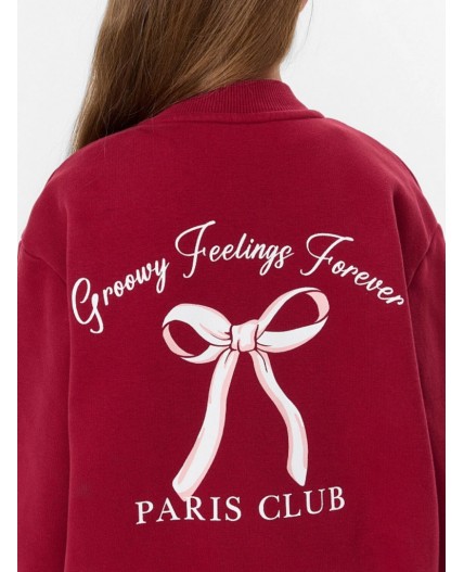 Бомбер вишневый +печать